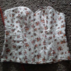 Corset Story White Floral Corset Uk20